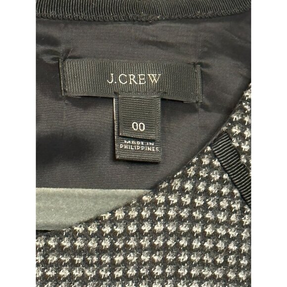 J. Crew Women’s Dress Career Wool Blend Tweed A Line Flare Mini Gray Black SZ 00 - Picture 6 of 7